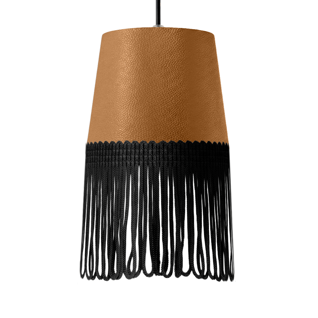 Lampe interiør nappa naturlæder - Sort - KJoF - 5cm - 