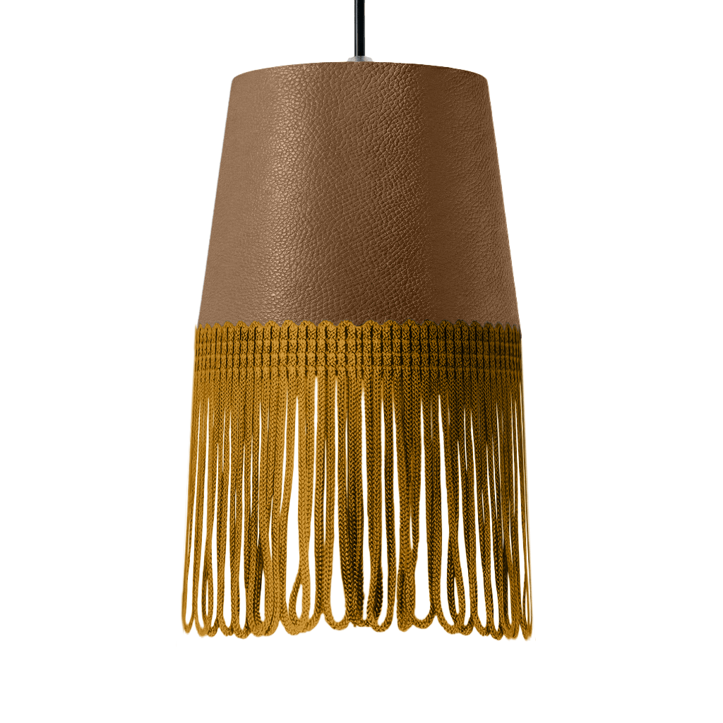 Lampe interiør nappa nougat - Guld - KJoF - 5cm - 