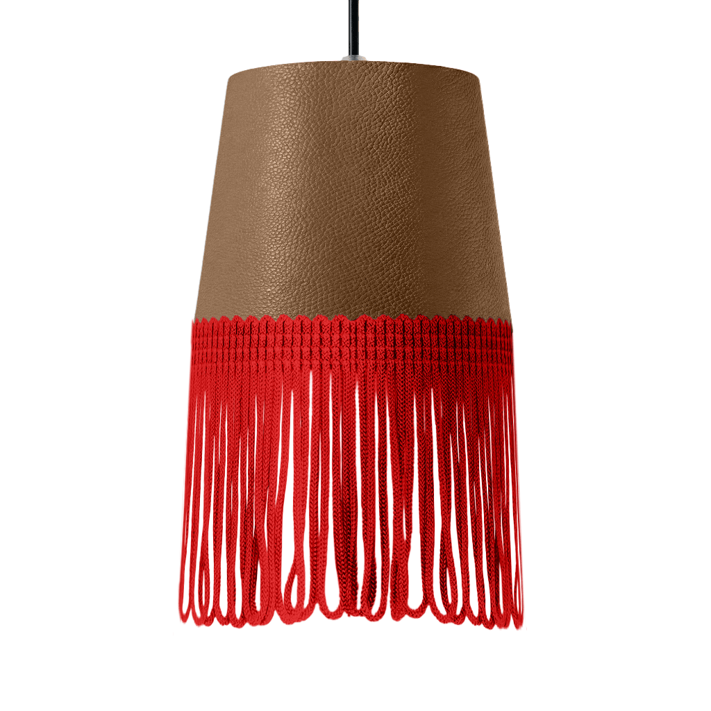 Lampe interiør nappa nougat - Rød - KJoF - 5cm - 
