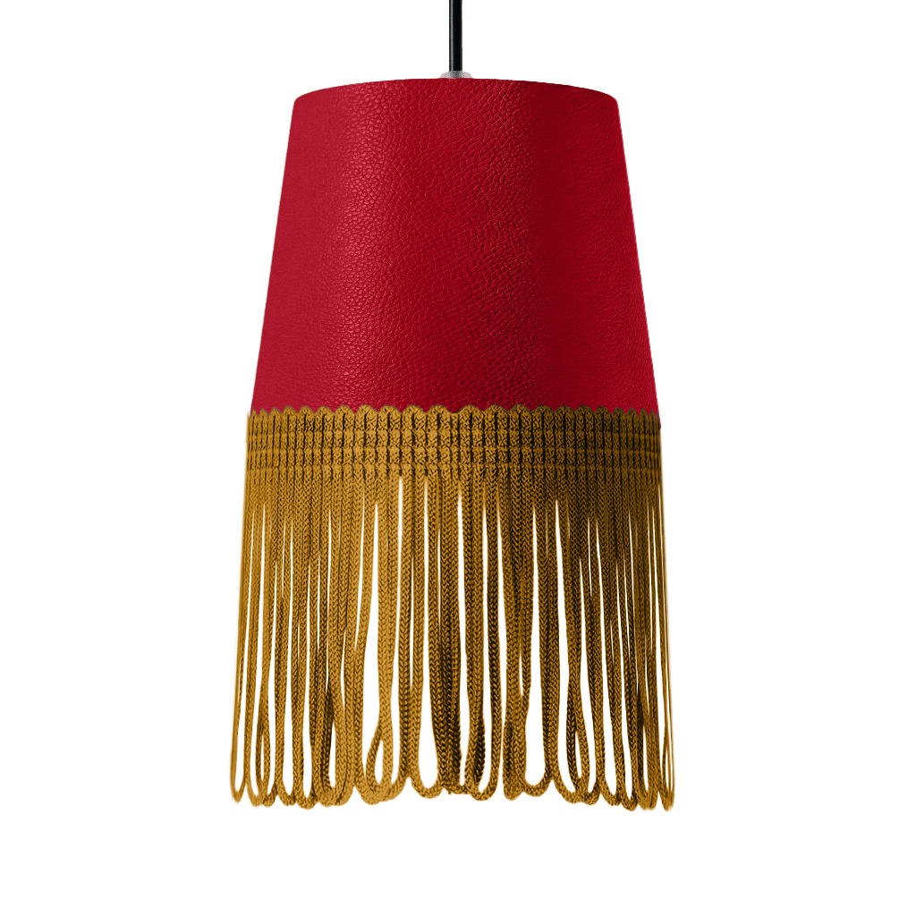 Lampe interiør nappa rød - Guld - KJoF - 5cm - 