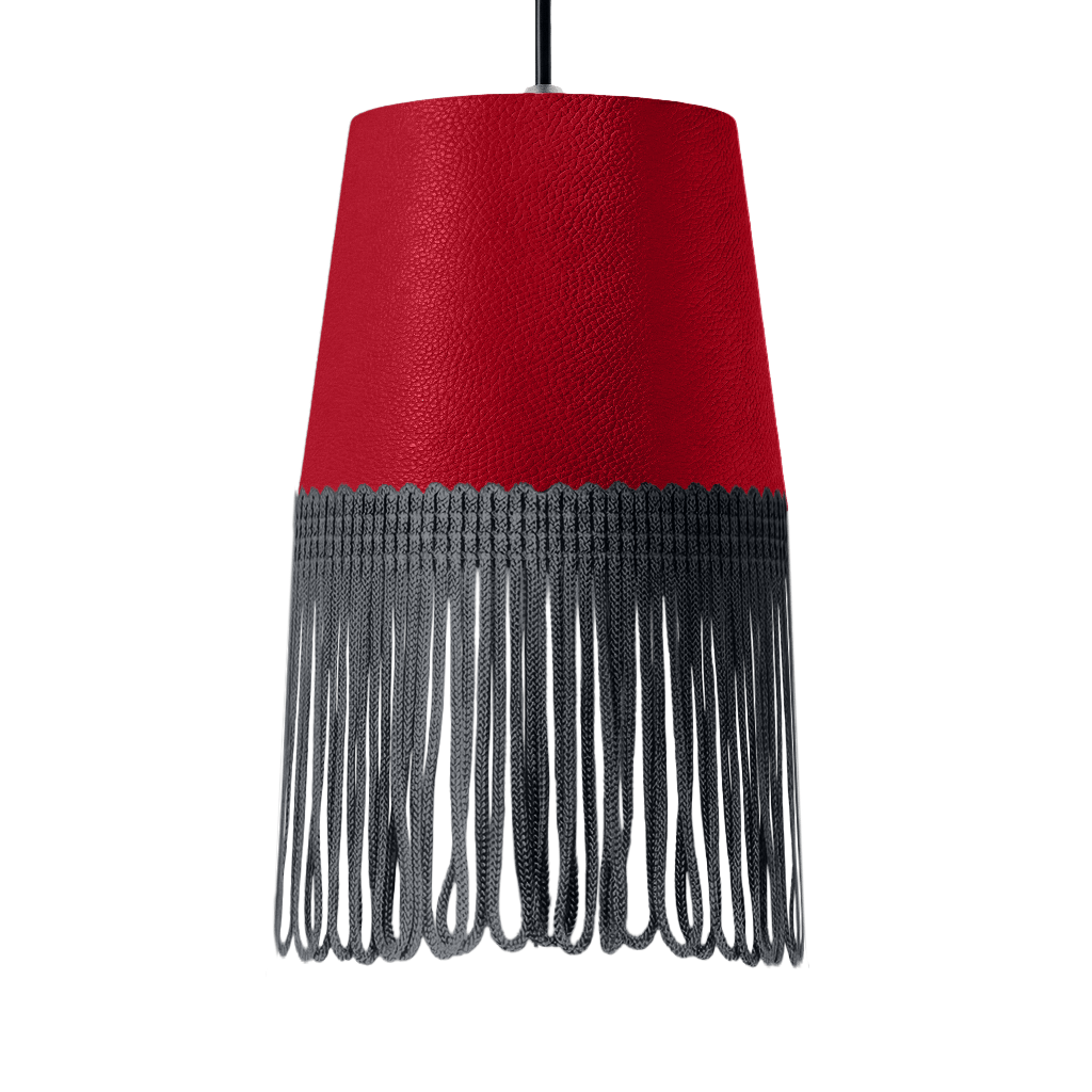 Lampe interiør nappa rød - Mørkegrå - KJoF - 5cm - 