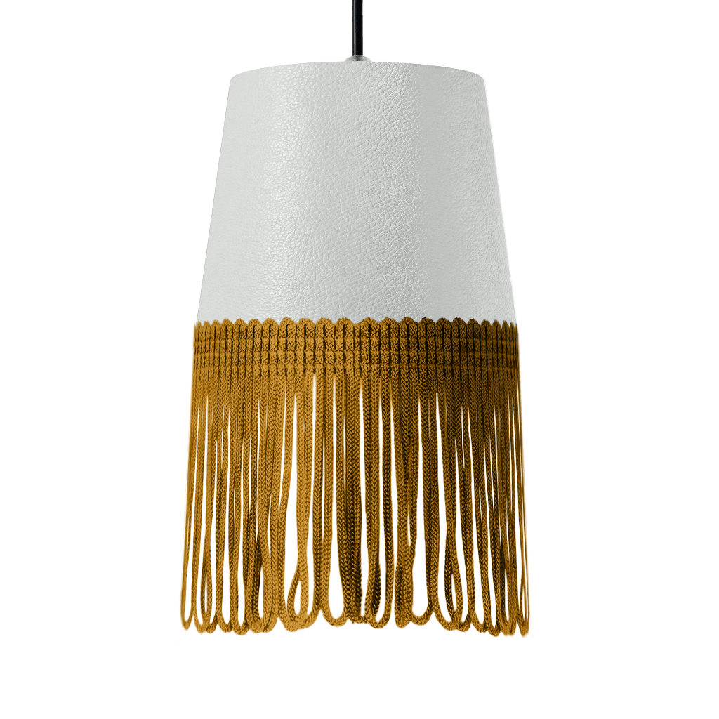 Lampe interiør nappa skyhvid - Guld - KJoF - 5cm - 