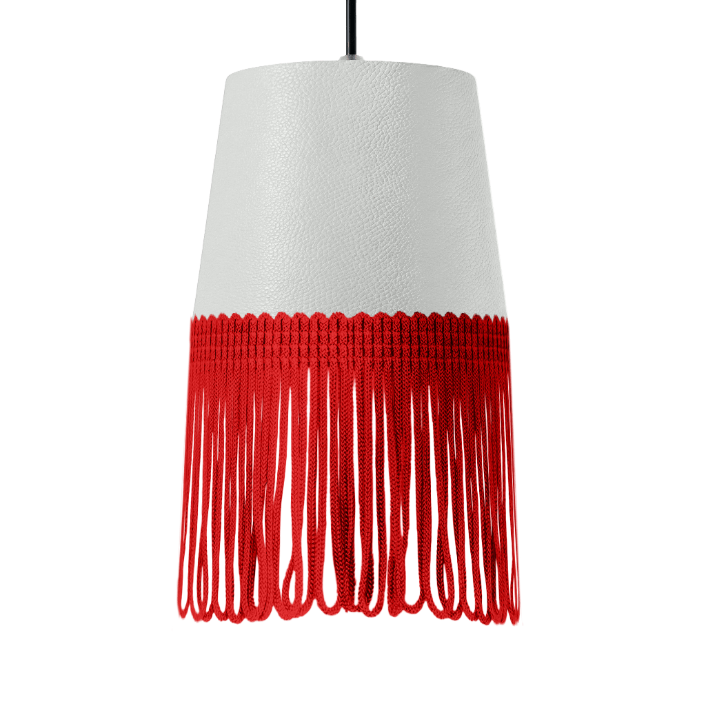 Lampe interiør nappa skyhvid - Rød - KJoF - 5cm - 