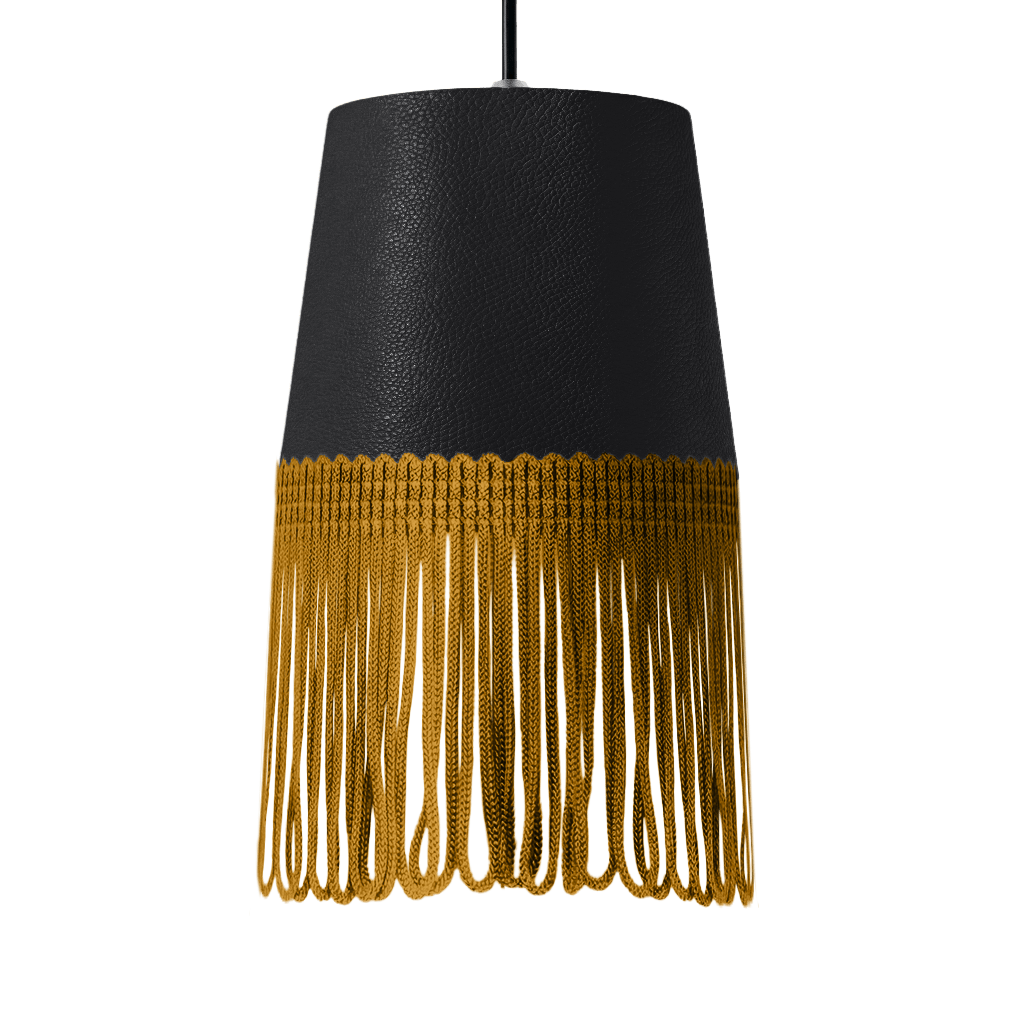 Lampe interiør nappa sort - Guld - KJoF - 5cm - 