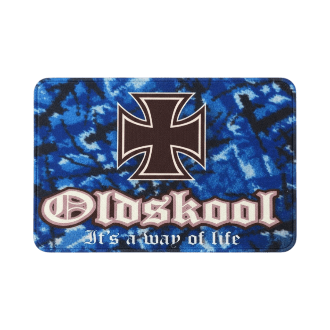 Måtter 60 x 40 cm - Oldskool plys blå - KJoF - 