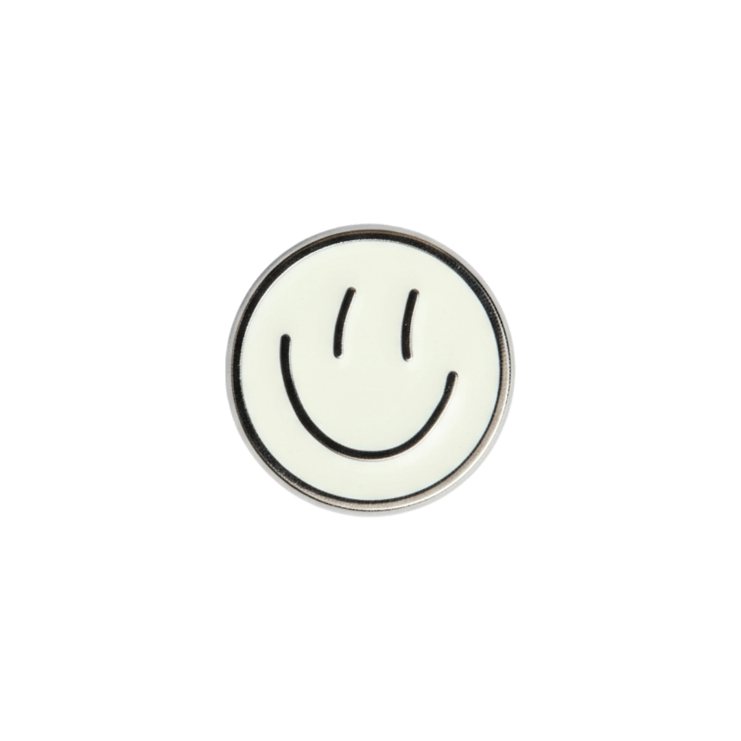 Pin hvid smiley - KJoF - 