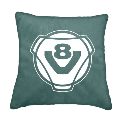 Puder V8 rund - Aronagrøn - KJoF - Sort nappa - 