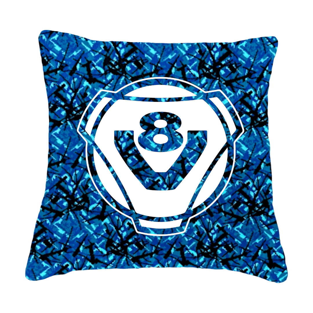 Puder V8 rund - Blå busplys - KJoF - Sort nappa - 