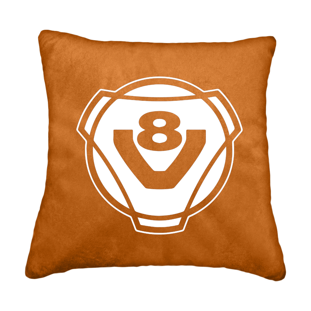 Puder V8 rund - Cognac - KJoF - Sort nappa - 