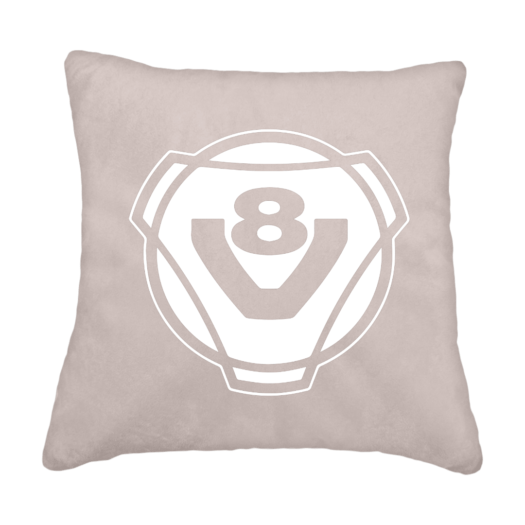 Puder V8 rund - Duegrå - KJoF - Sort nappa - 