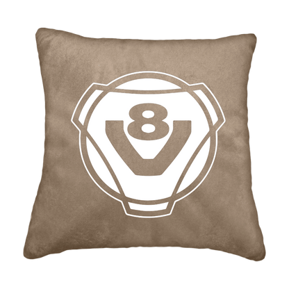 Puder V8 rund - Fossilgrå - KJoF - Sort nappa - 
