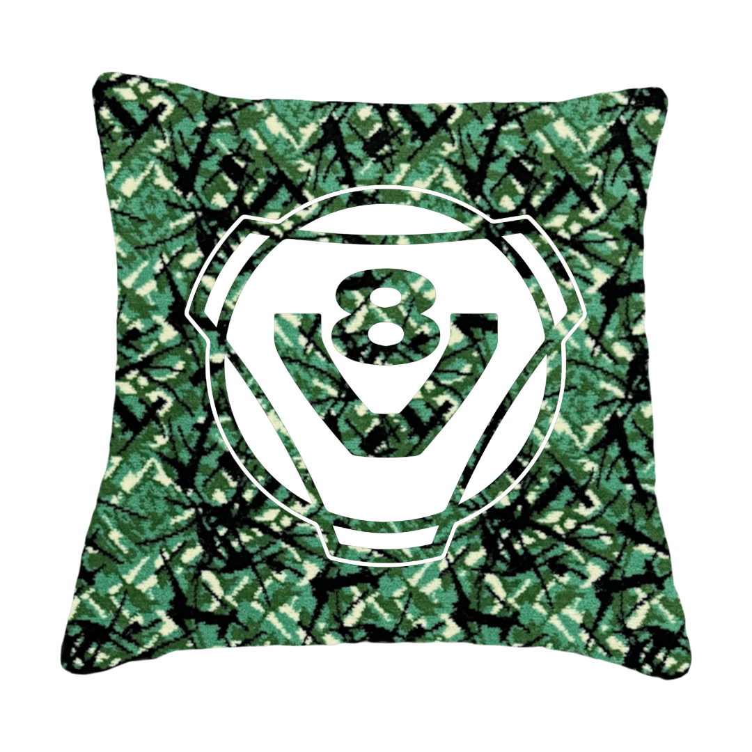 Puder V8 rund - Grøn busplys - KJoF - Sort nappa - 