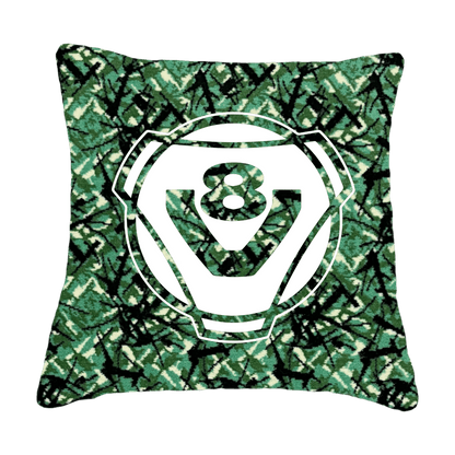 Puder V8 rund - Grøn busplys - KJoF - Sort nappa - 