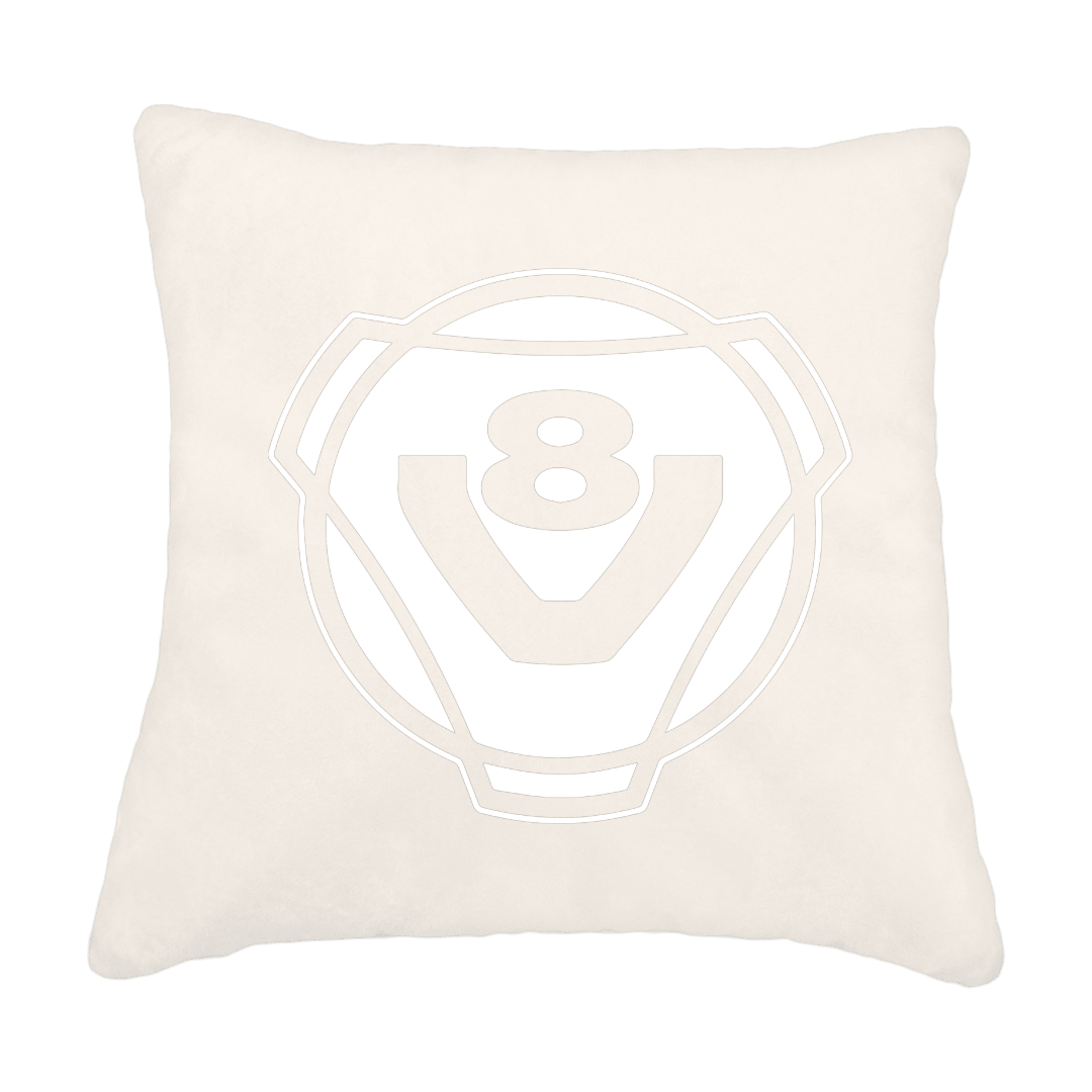 Puder V8 rund - Hvid - KJoF - Sort nappa - 