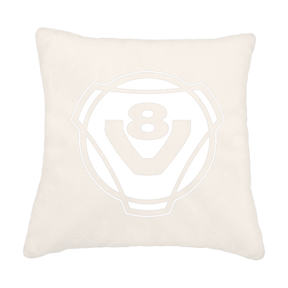 Puder V8 rund - Hvid - KJoF - Sort nappa - 