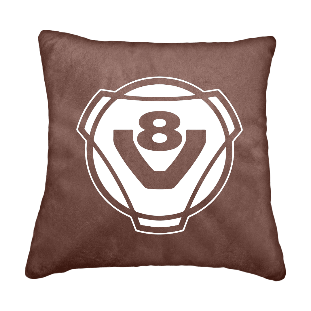 Puder V8 rund - Mokkabrun - KJoF - Sort nappa - 
