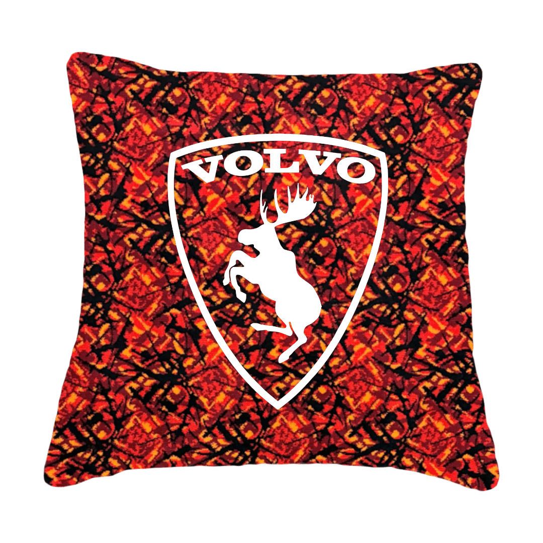 Puder volvo logo - Rød busplys - KJoF - Sort nappa - 