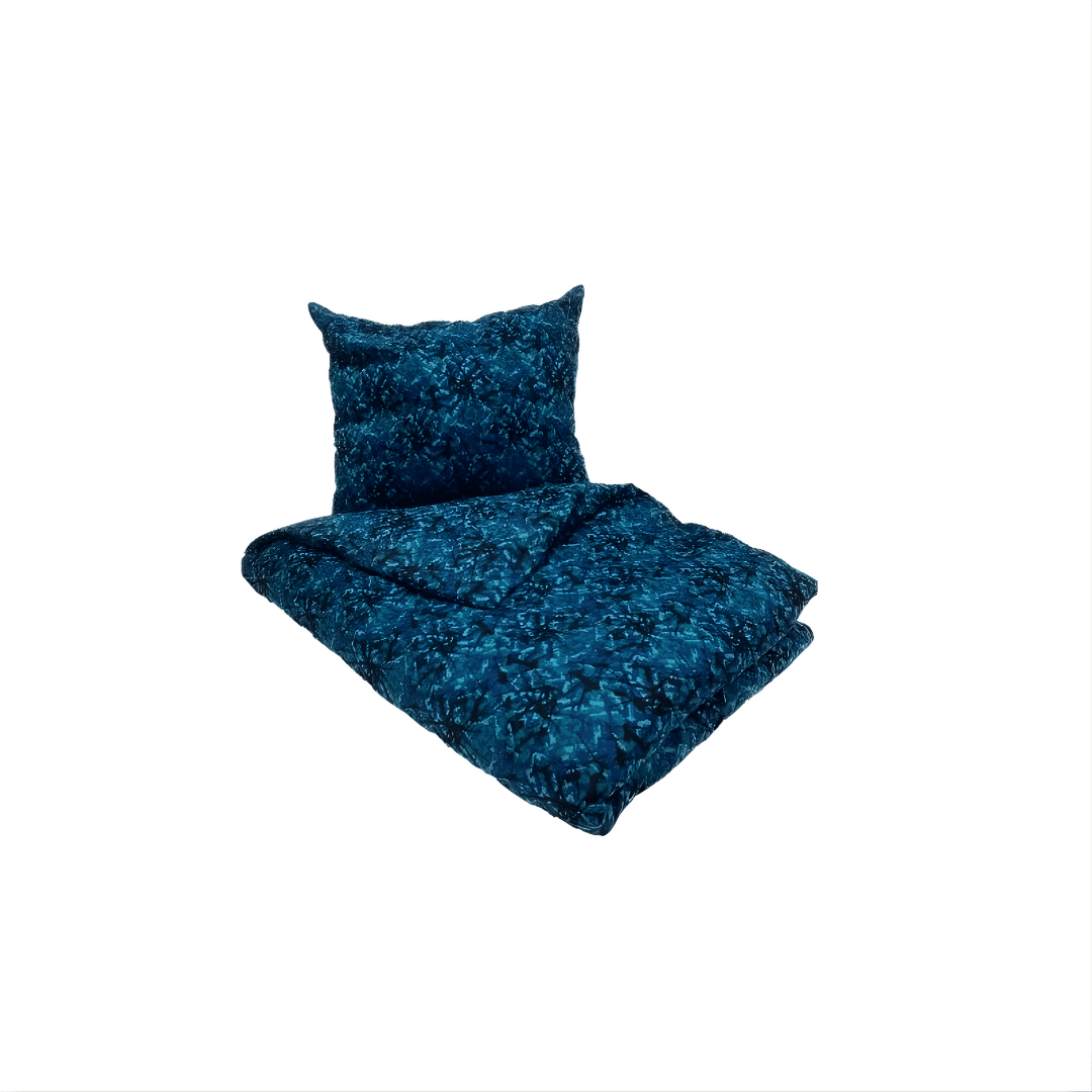 Sengetøj busplys 200 x 200 cm - Blå - KJoF - 