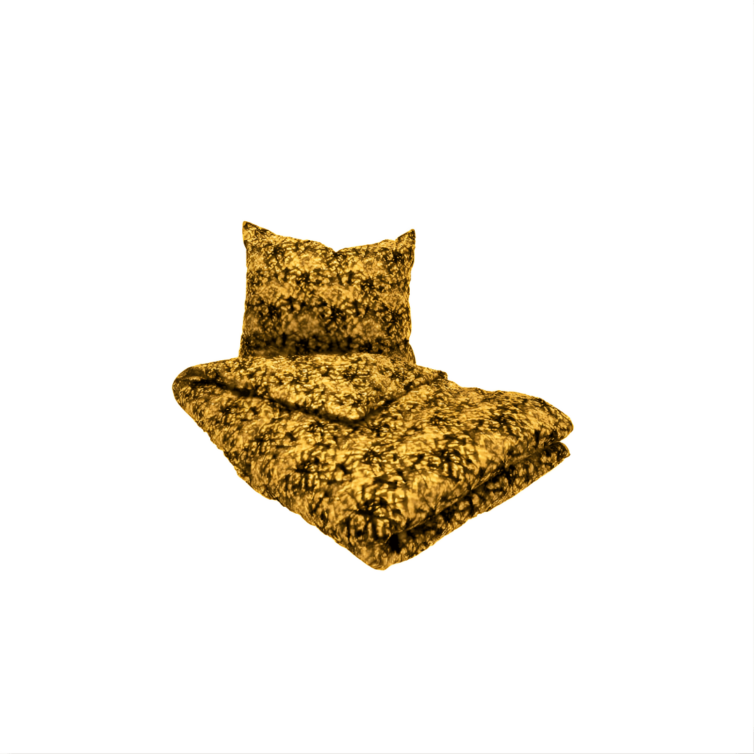 Sengetøj busplys 200 x 200 cm - Gul - KJoF - 