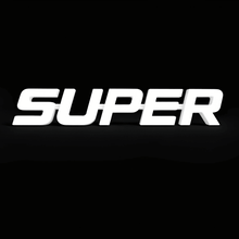 Skilt super emblem til lastbil – 42 x 7 cm - Hvid
