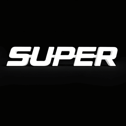 Skilt super emblem til lastbil – 42 x 7 cm - Hvid