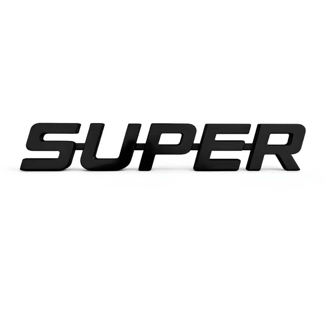 Skilt super emblem til lastbil – 42 x 7 cm - Sort