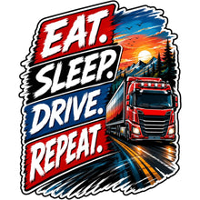 Sticker deluxe eat, sleep, drive, repeat -