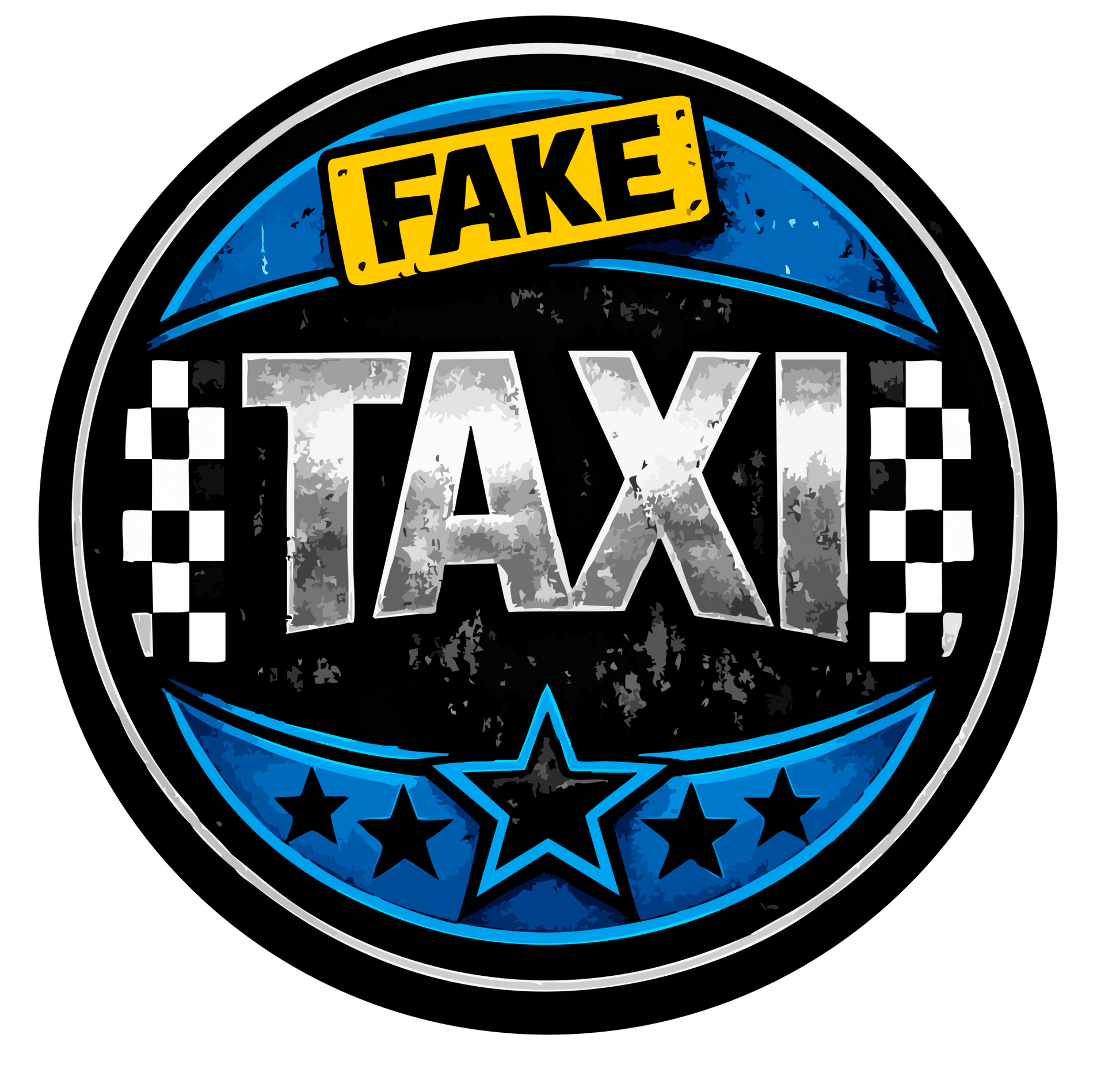 Sticker deluxe fake taxi blå - KJoF - 