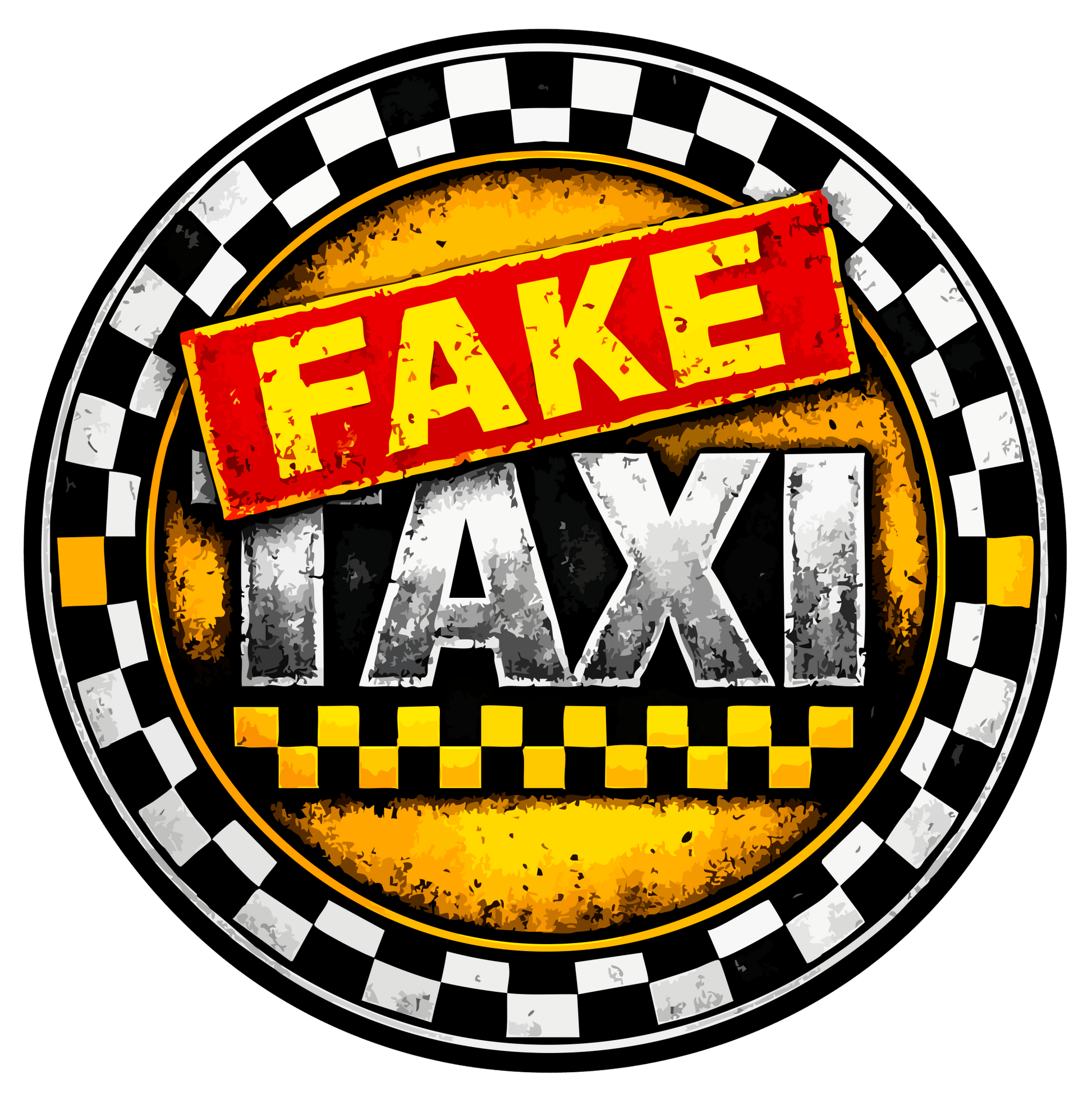 Sticker deluxe fake taxi gul - KJoF - 