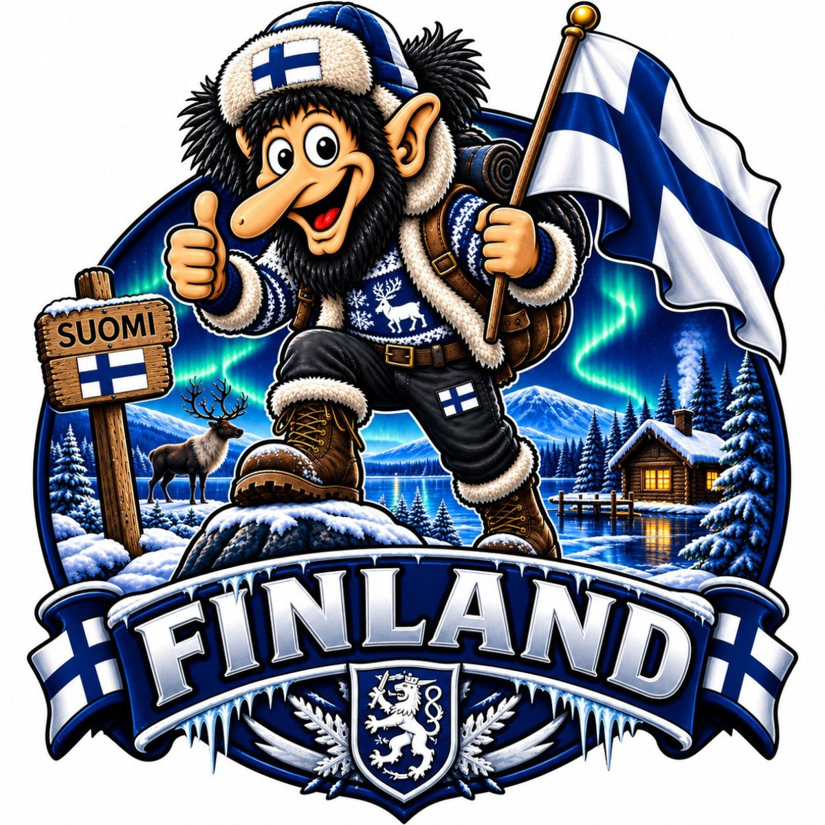 Sticker deluxe finland troll -