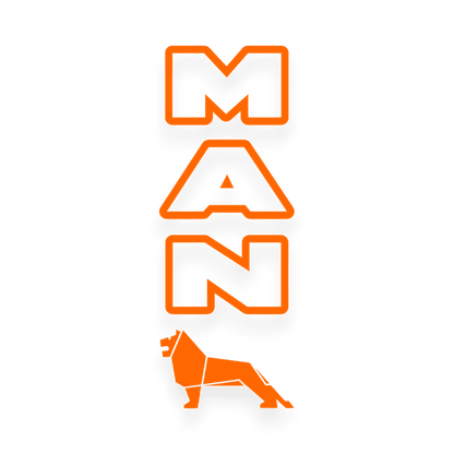 Sticker man lion - 035 Lys orange - KJoF - 100mm x 267mm - Nej tak