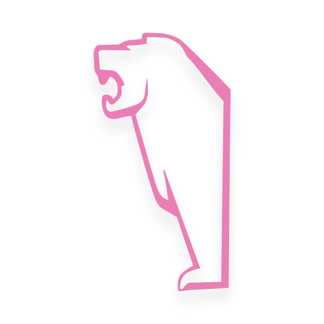 Sticker man løve - 045 Lyserød - KJoF - 100mm x 187mm - Nej tak