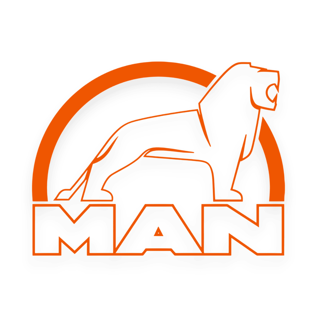 Sticker man løve hvid - 034 Orange - KJoF - 100mm x 75mm - Nej tak