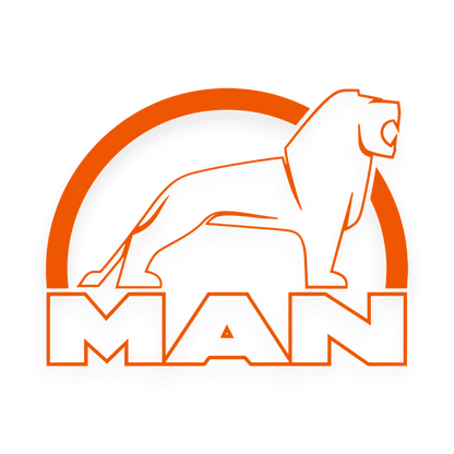 Sticker man løve hvid - 034 Orange - KJoF - 100mm x 75mm - Nej tak