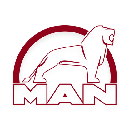 Sticker man løve hvid - 030 Mørkerød - KJoF - 100mm x 75mm - Nej tak