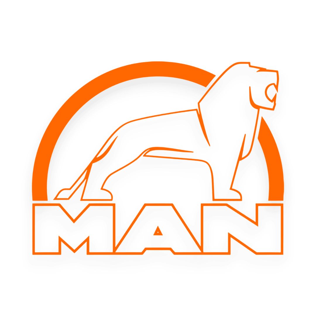 Sticker man løve hvid - 035 Lys orange - KJoF - 100mm x 75mm - Nej tak