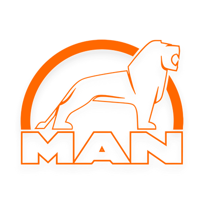 Sticker man løve hvid - 035 Lys orange - KJoF - 100mm x 75mm - Nej tak