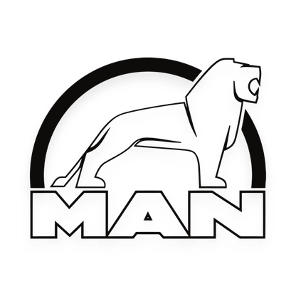 Sticker man løve hvid - 070 Sort - KJoF - 100mm x 75mm - Nej tak