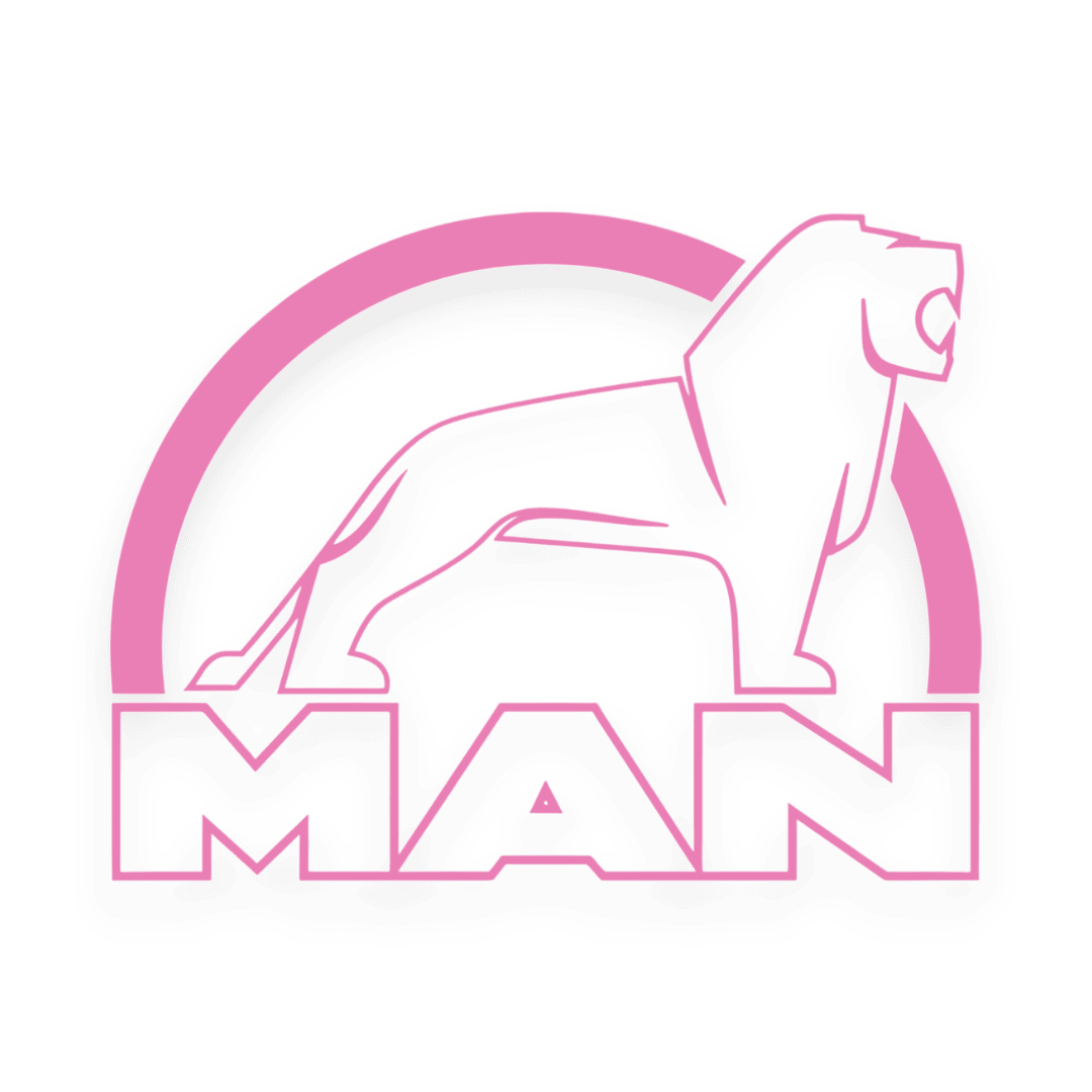 Sticker man løve hvid - 045 Lyserød - KJoF - 100mm x 75mm - Nej tak