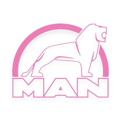 Sticker man løve hvid - 045 Lyserød - KJoF - 100mm x 75mm - Nej tak
