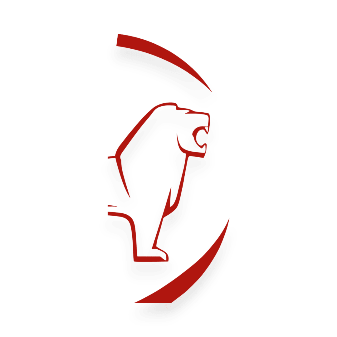 Sticker man løve rund - 031 Rød - KJoF - 100mm x 200mm - Nej tak