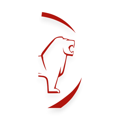 Sticker man løve rund - 031 Rød - KJoF - 100mm x 200mm - Nej tak