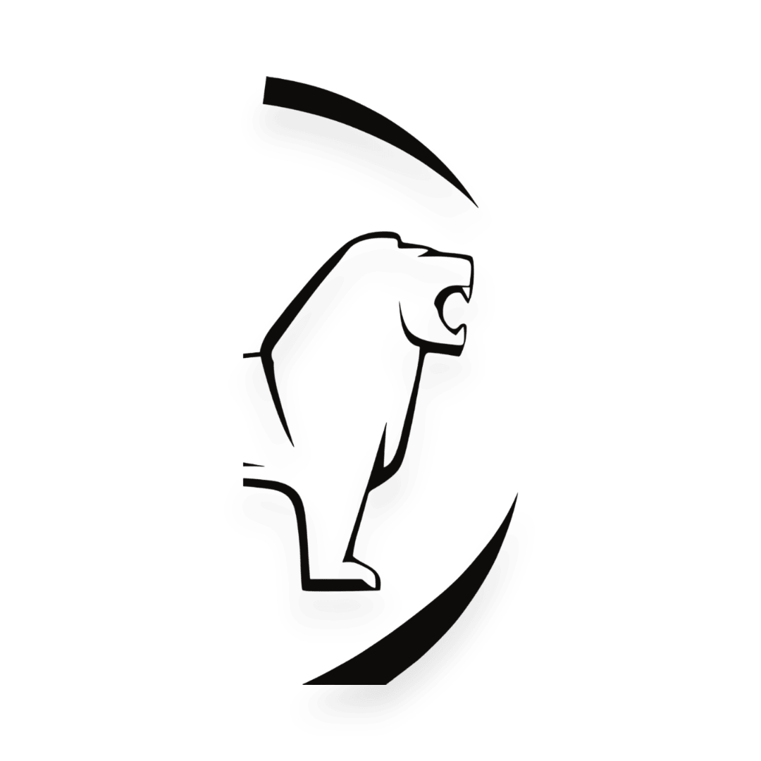 Sticker man løve rund - 070 Sort - KJoF - 100mm x 200mm - Nej tak