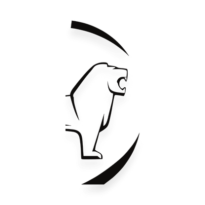 Sticker man løve rund - 070 Sort - KJoF - 100mm x 200mm - Nej tak
