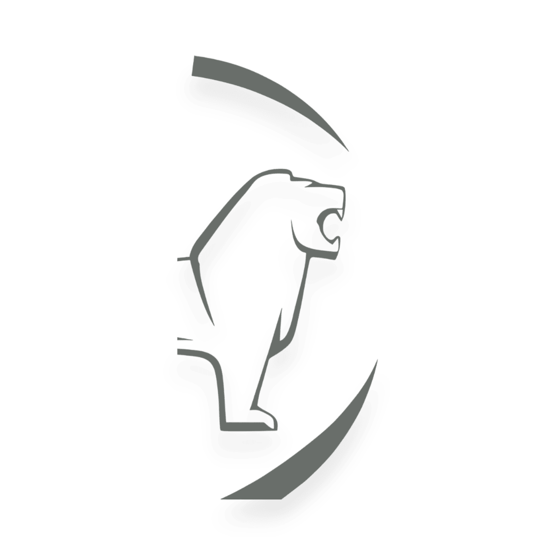 Sticker man løve rund - 071 Grå - KJoF - 100mm x 200mm - Nej tak