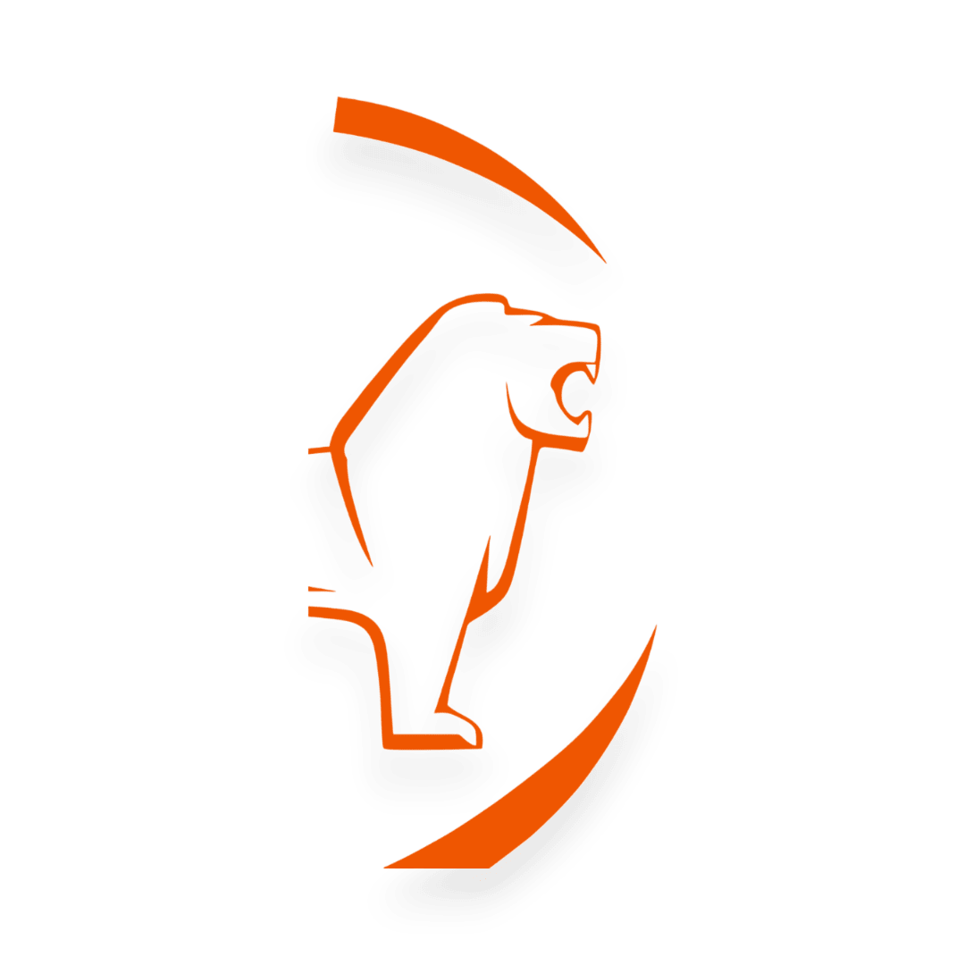 Sticker man løve rund - 034 Orange - KJoF - 100mm x 200mm - Nej tak