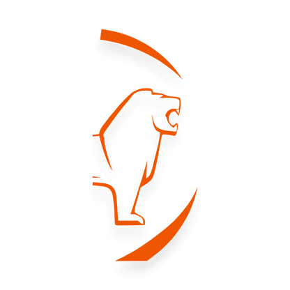Sticker man løve rund - 034 Orange - KJoF - 100mm x 200mm - Nej tak