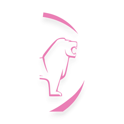 Sticker man løve rund - 045 Lyserød - KJoF - 100mm x 200mm - Nej tak