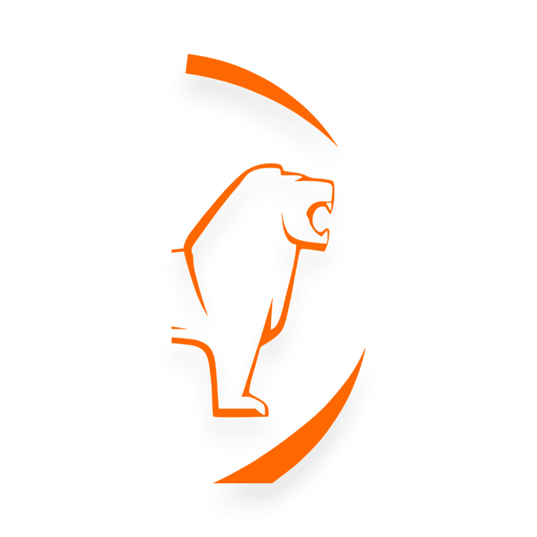 Sticker man løve rund - 035 Lys orange - KJoF - 100mm x 200mm - Nej tak
