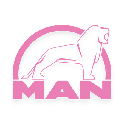 Sticker man løve sort - 045 Lyserød - KJoF - 100mm x 75mm - Nej tak